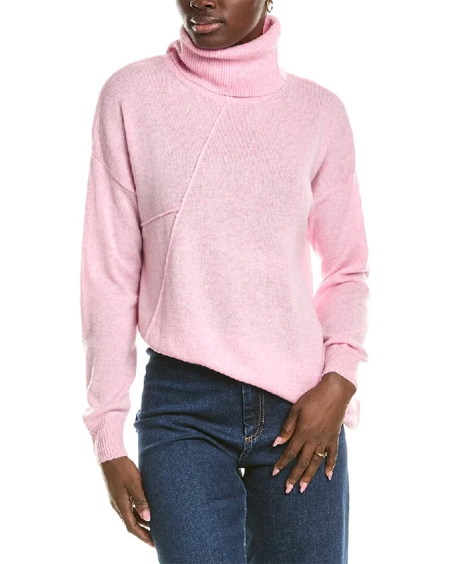 Casual Yet Stylish Separates Brodie Cashmere Wool & Cashmere-Blend Asymmetrical Mock Neck Jumper