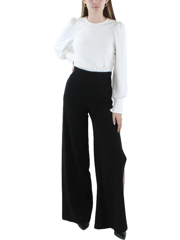 The Latest Fashion Trends Womens Long Puff Sleeve Wide Leg Jumpsuit