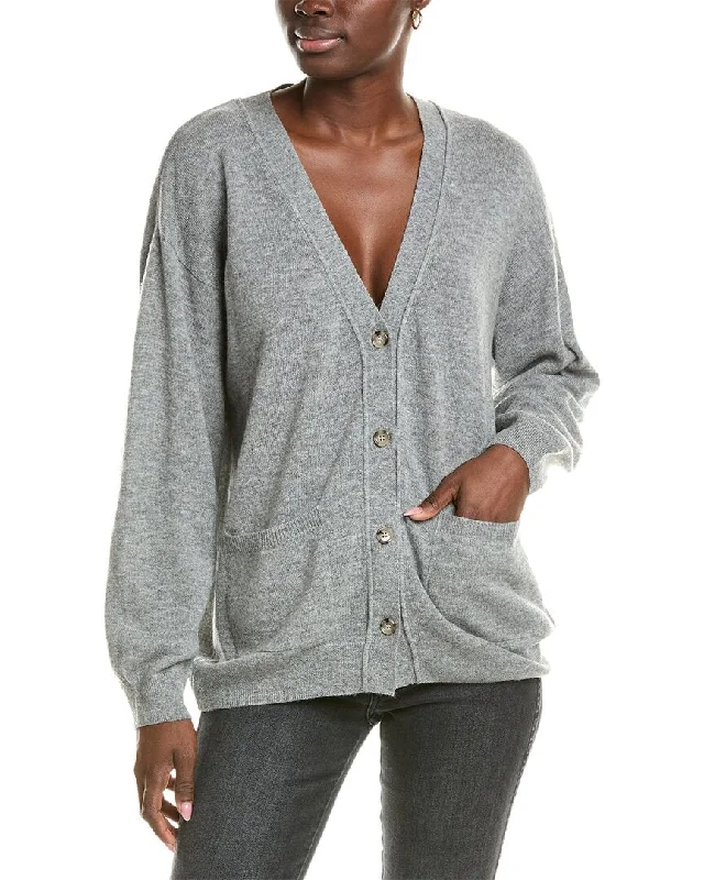 Catch Every Fashion Trend Brodie Cashmere Wool & Cashmere-Blend Roll Edge Luxe Cardigan