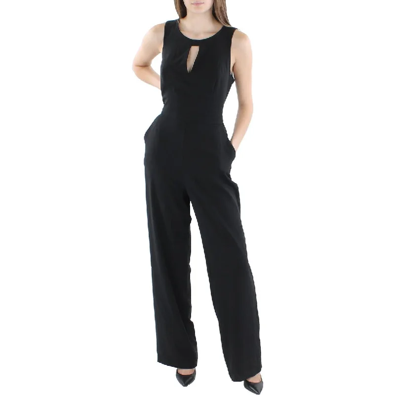 Evening Looks Womens Keyhole Sleeveless Jumpsuit