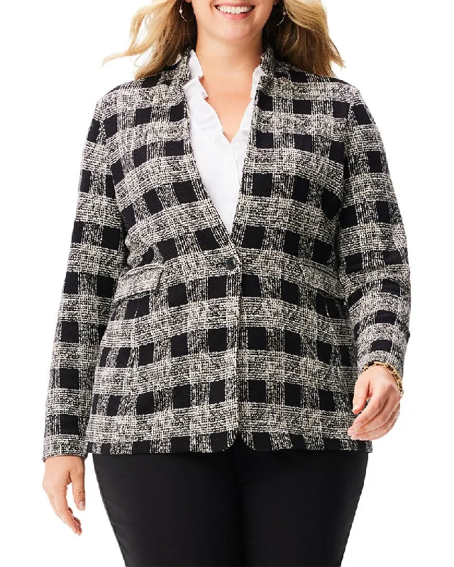 Limited Time Offers NIC+ZOE Plus Perfectly Plaid Knit Linen-Blend Blazer