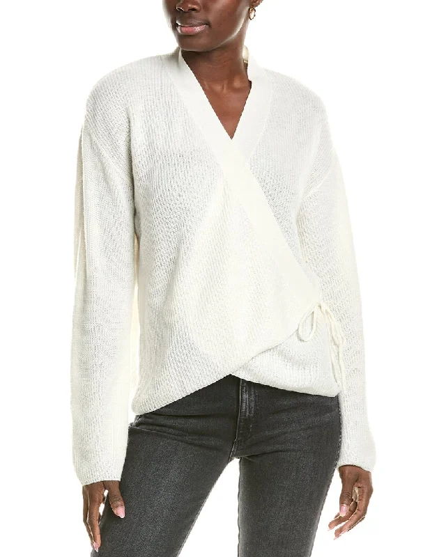 All Season Fashion Collection Brodie Cashmere Wool & Cashmere-Blend Ribbed Wrap Cardigan