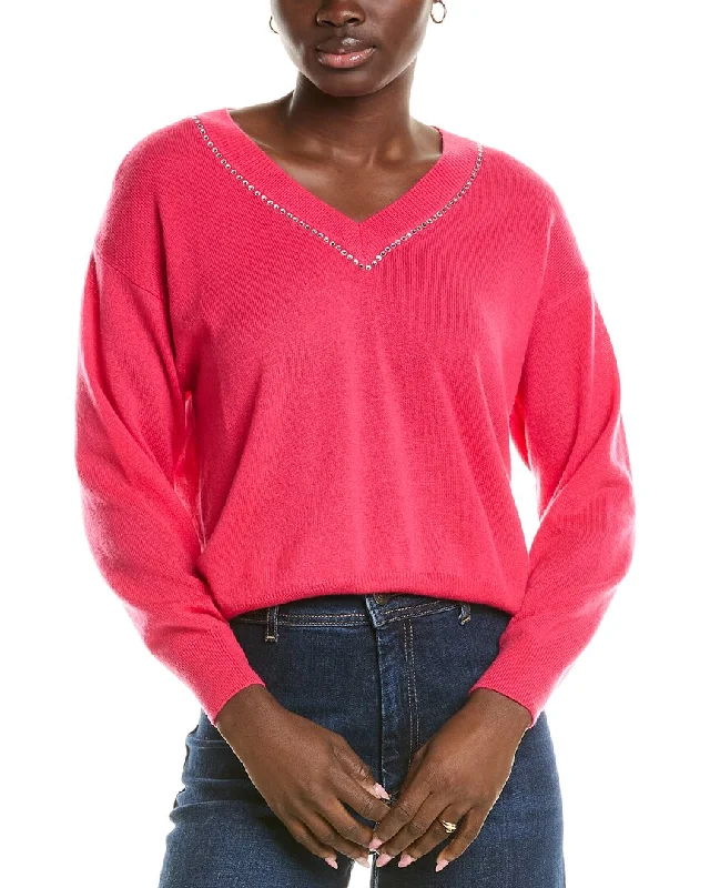 Style Revolution Brodie Cashmere Wool & Cashmere-Blend Hot Fix Studded Jumper