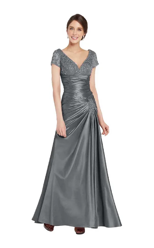 Your Timeless Wardrobe Awaits Alyce Paris - 29357SC Beaded Lace Applique Pleat-Ornate Trumpet Gown