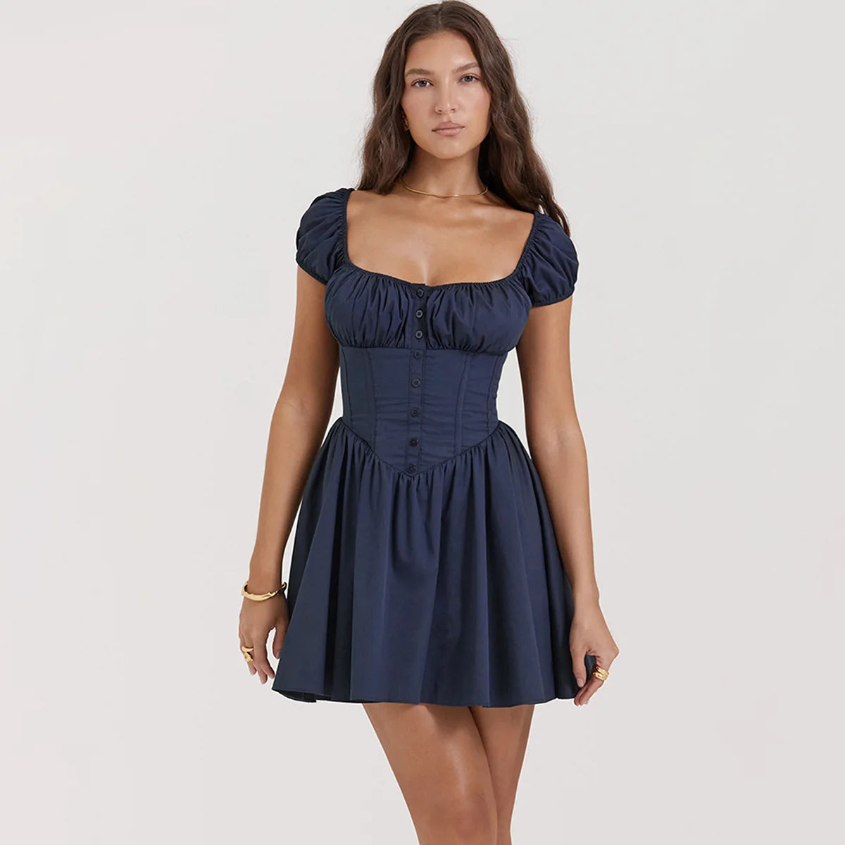 Premium Quality Garments Square Neck Corset Mini Dress