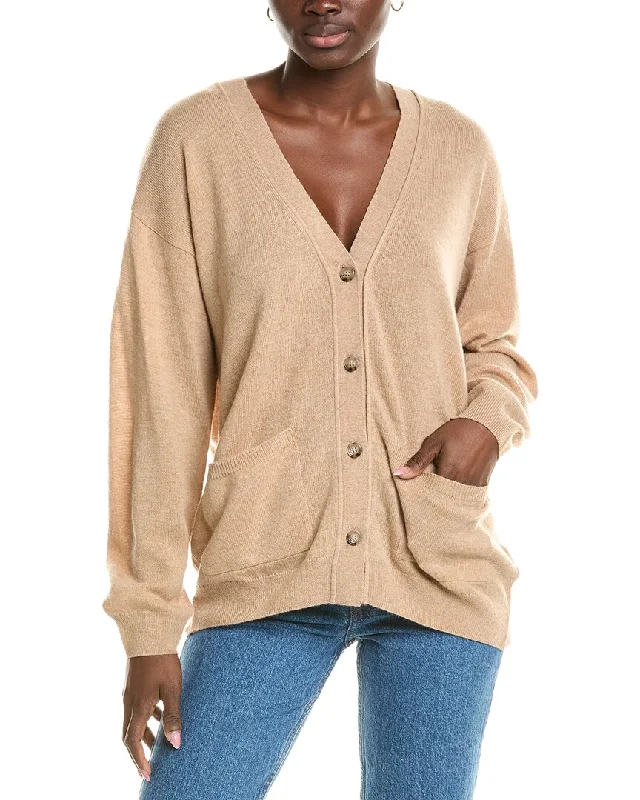 Versatile Style Wardrobe Brodie Cashmere Wool & Cashmere-Blend Roll Edge Luxe Cardigan