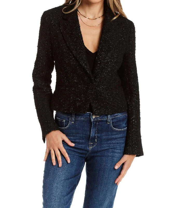 Trend Forward Threads For Her Agatha Tweed Jacket In Black