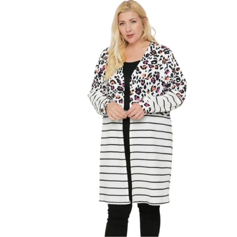 All Season Basics Discount Long sleeves print-striped cardigan