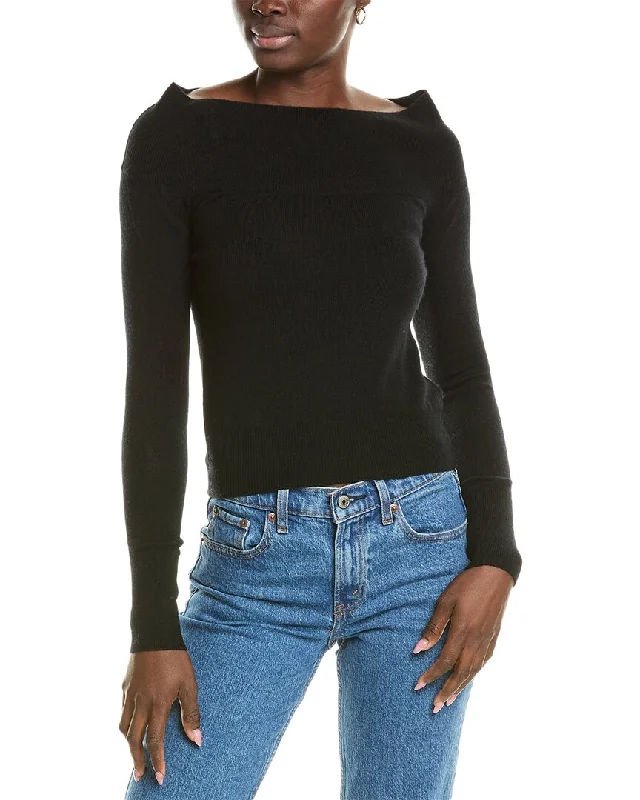 Trendy Street Style Attire Brodie Cashmere Wool & Cashmere-Blend Off The Shoulder Jumper