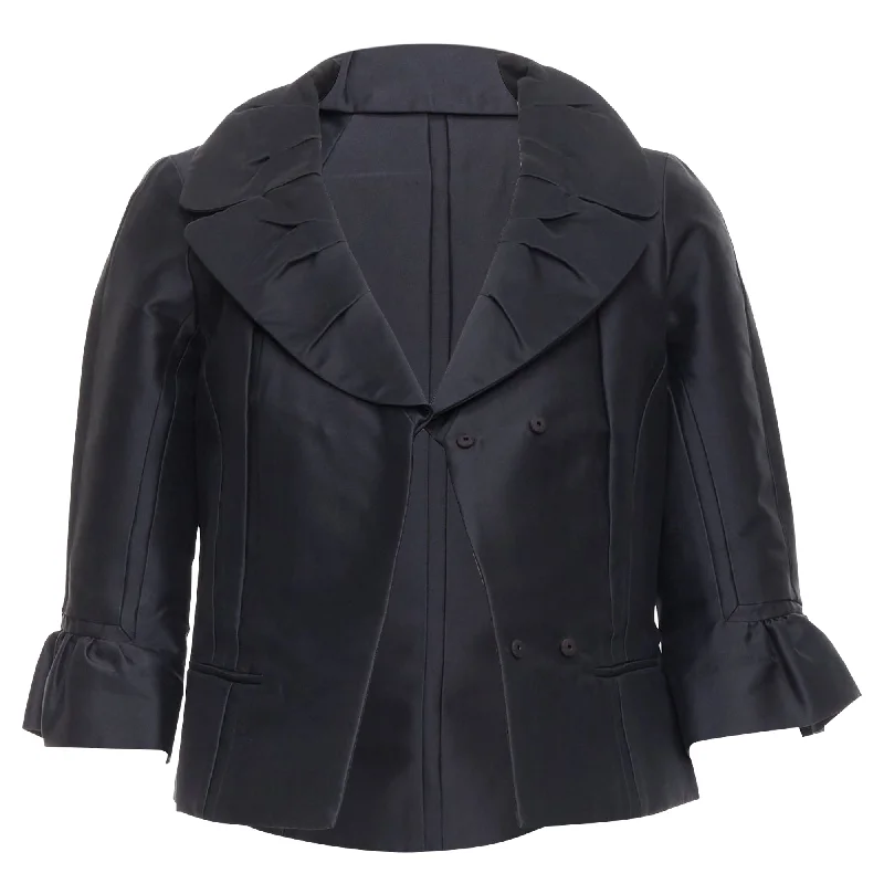 Bid Farewell To The Old Season Louis Vuitton Marc Jacobs silk pleated collar crop jacket