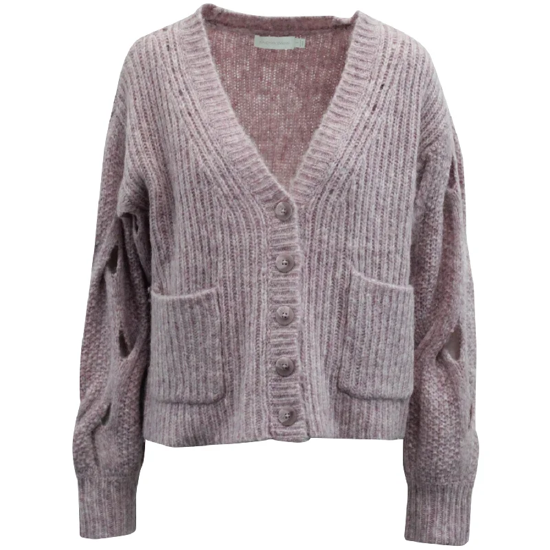 Eclectic Style Wardrobe Jonathan Simkhai Reagan Cardigan in Pink Wool