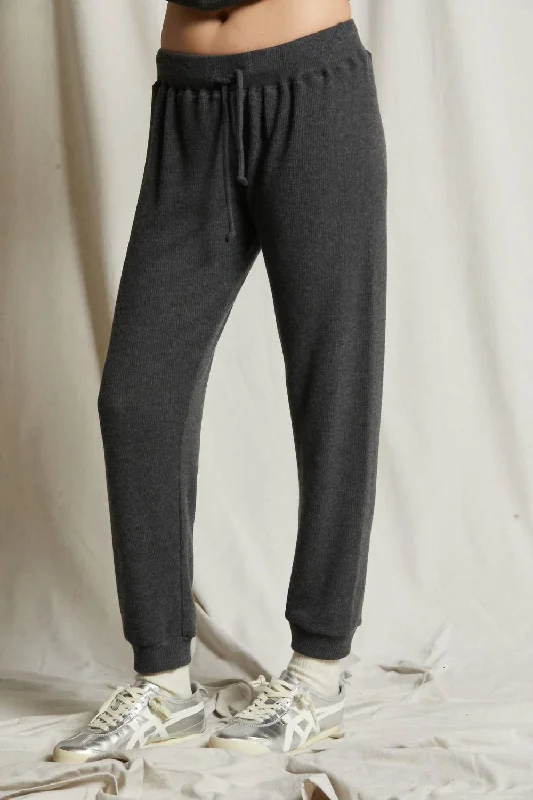 Premium Quality Garments Neil Brushed Thermal Jogger In Vintage Black