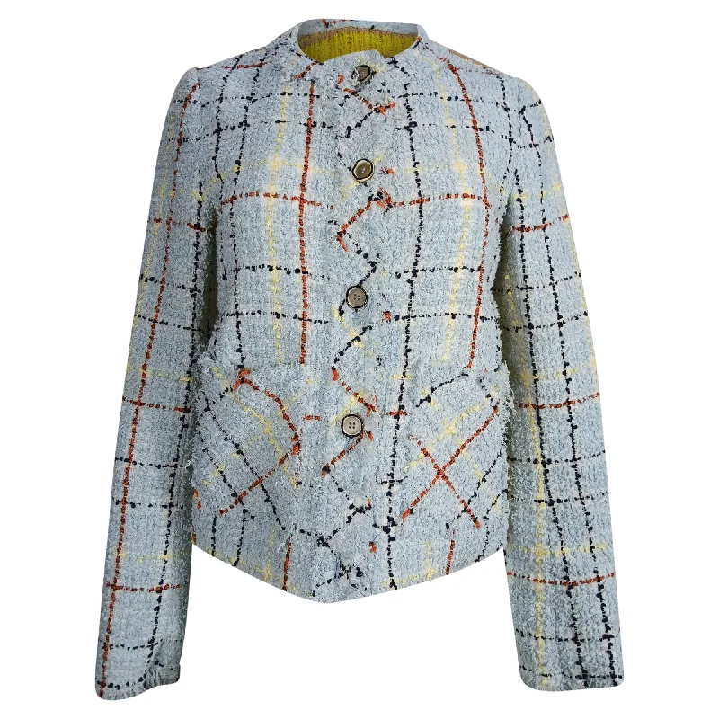 Weekend Special Marni Checkered Button-Down Jacket in Multicolor Cotton Tweed