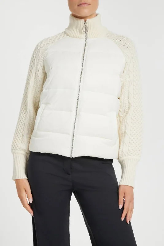 Evening Looks Kit Puffer Jacket In Ivory