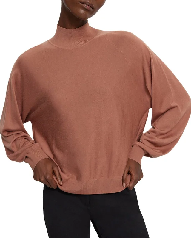 Fashion Forward Theory Blouson Wool-Blend Turtleneck Sweater