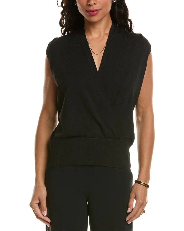 Trend Alert Elie Tahari Faux Wrap Sweater