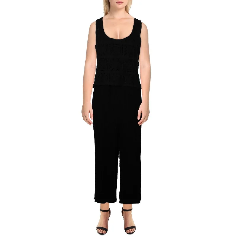 Sophisticated Outfits Womens Crochet Sleeveless Jumpsuit