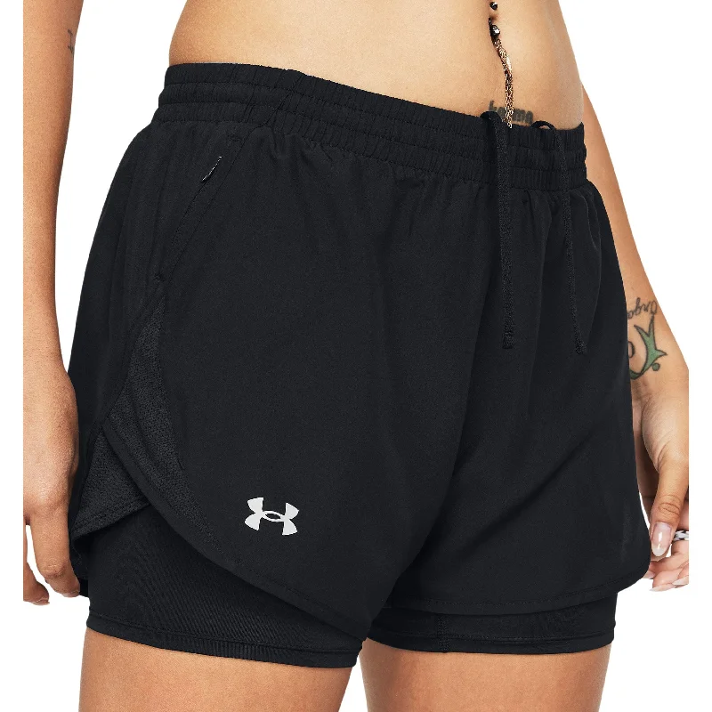 Exclusive Sale Under Armour Fly By 2 In 1 Womens Running Shorts - Black