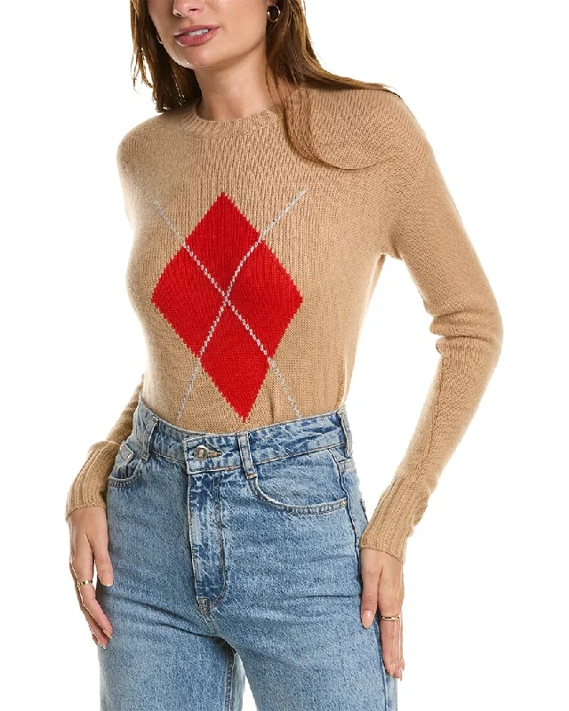 Snag Fabulous Fashion Bargains Kier+J Crewneck Argyle Cashmere Sweater