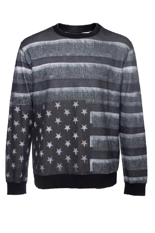 Gorgeous Glamour Collection crewneck sweater with American flag