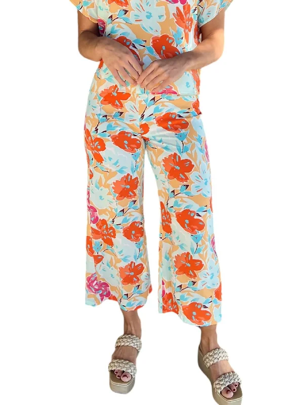 Fashionista Favorites Spritz Pants In Orange Floral