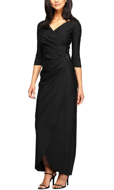 Trendy Women's Collection Alex Evenings 134123 - V-Neck Tulip Hem Formal Gown