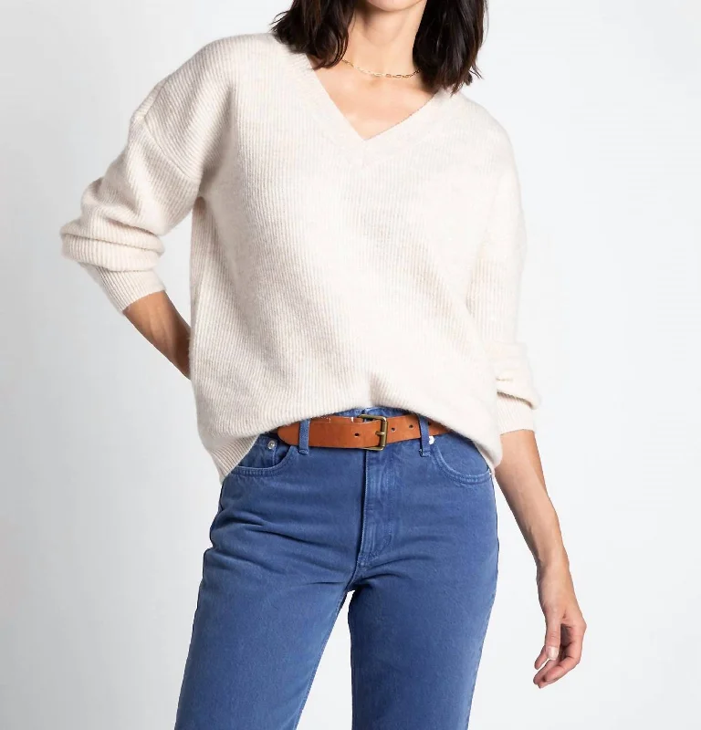 Feminine Elegance Maria Sweater In Frappe