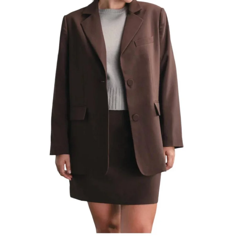 Trendy Street Style Clothing East Coast Blazer In Chocolate