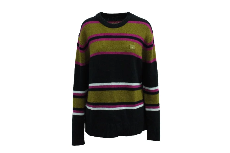 Comfort First Women's Fashion Acne Studios Nima Striped Knit Sweater in Multicolor Wool