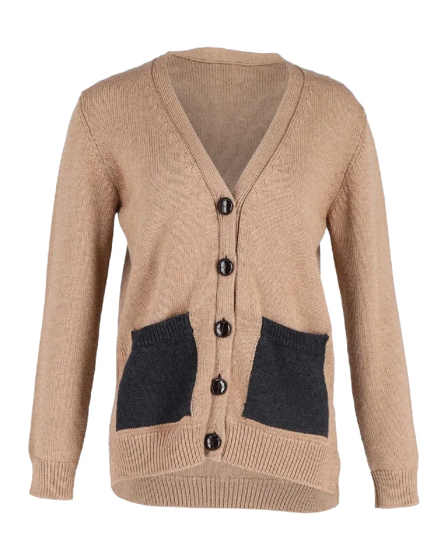 Discounts On Casual Weekend Styles Ganni Buttoned Cardigan in Brown Wool