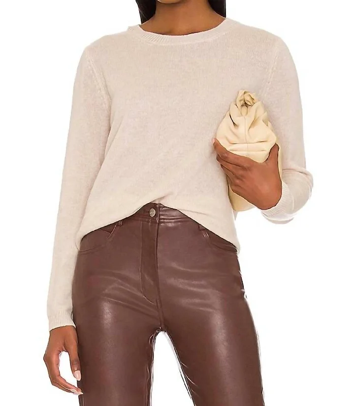 Great Prices On Feminine Styles High Low Crewneck Sweater In Cream