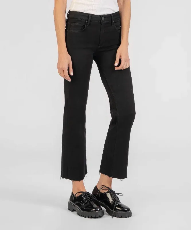 Stylish Basics Kelsey Mid Rise Ankle Flare In Black