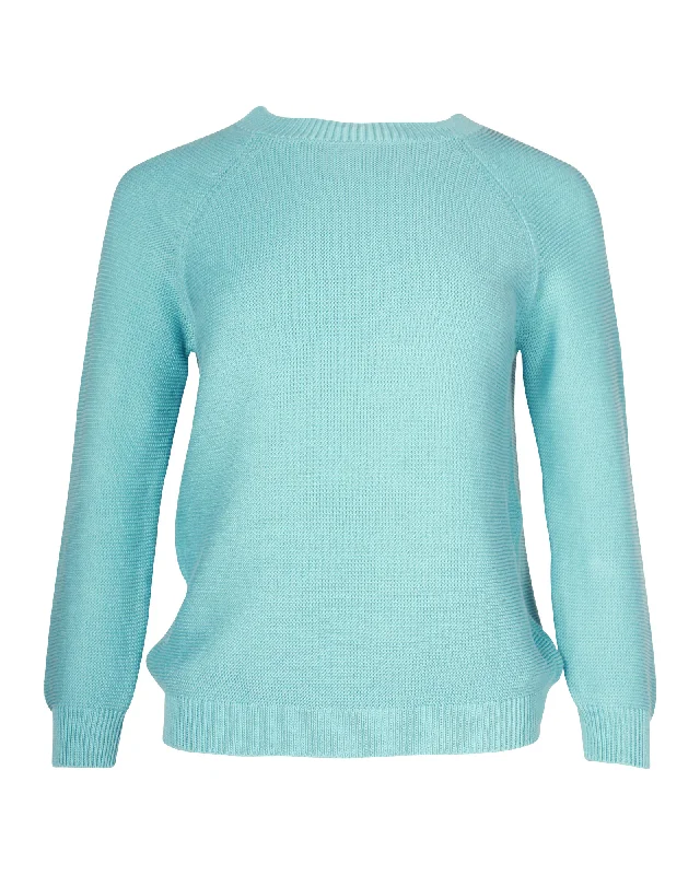 Inspired By You, Designed For You Weekend by Max Mara Crewneck Knit Sweater in Blue Cotton