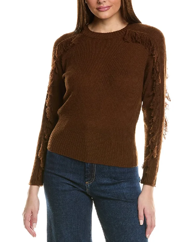 Mega Sales Hannah Rose Fringe Sleeve Wool & Cashmere-Blend Sweater