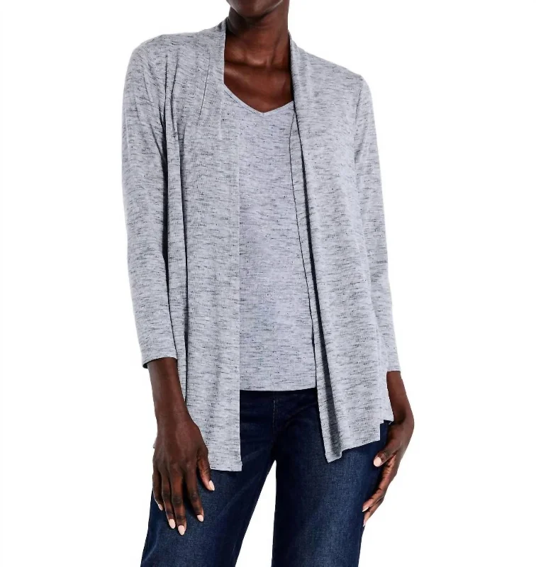 Huge Savings On Parisian Styles Drapey Rib Cardigan In Moonwalk