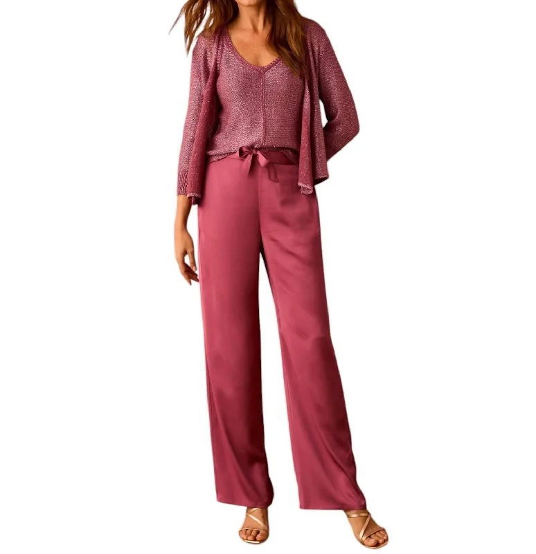 Exquisite Women's Wear Sale Crepe Wide Leg Pant In Terra