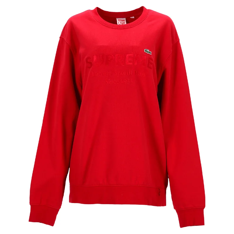 Fashion For Every Occasion Supreme x Lacoste Crewneck Sweater in Red Cotton