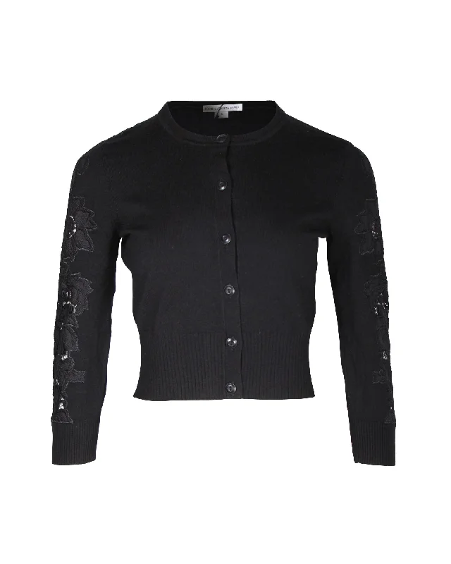 End Of Month Blowout Diane von Furstenberg Doris Cardigan in Black Wool