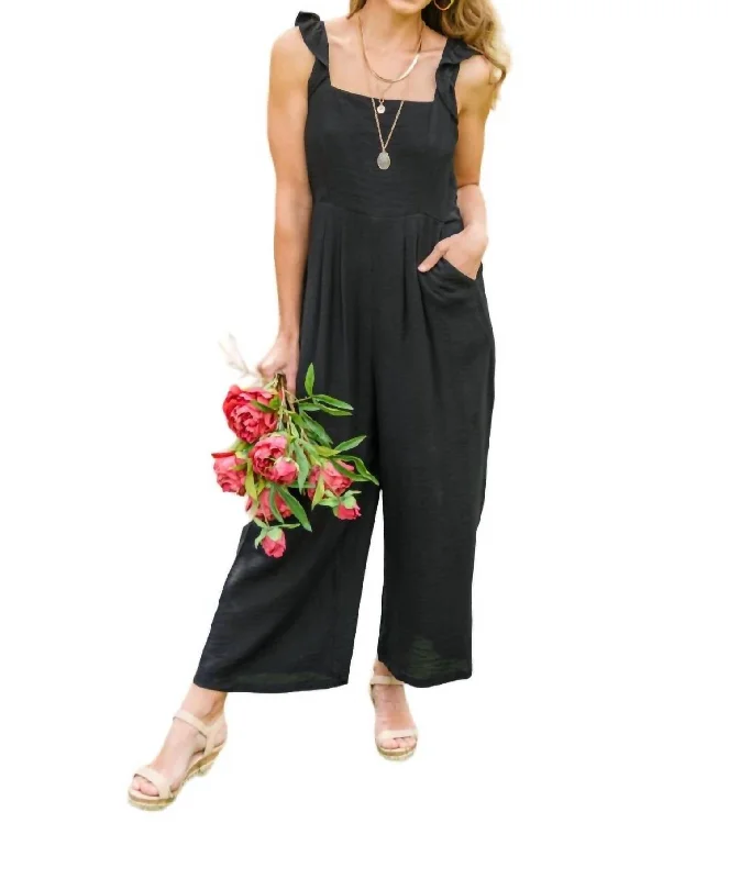 Style Revolution Dropping In Jumpsuit In Black