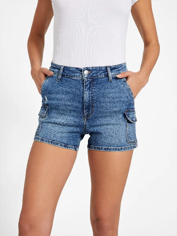 Flash Sales Helena High-Rise Denim Cargo Shorts