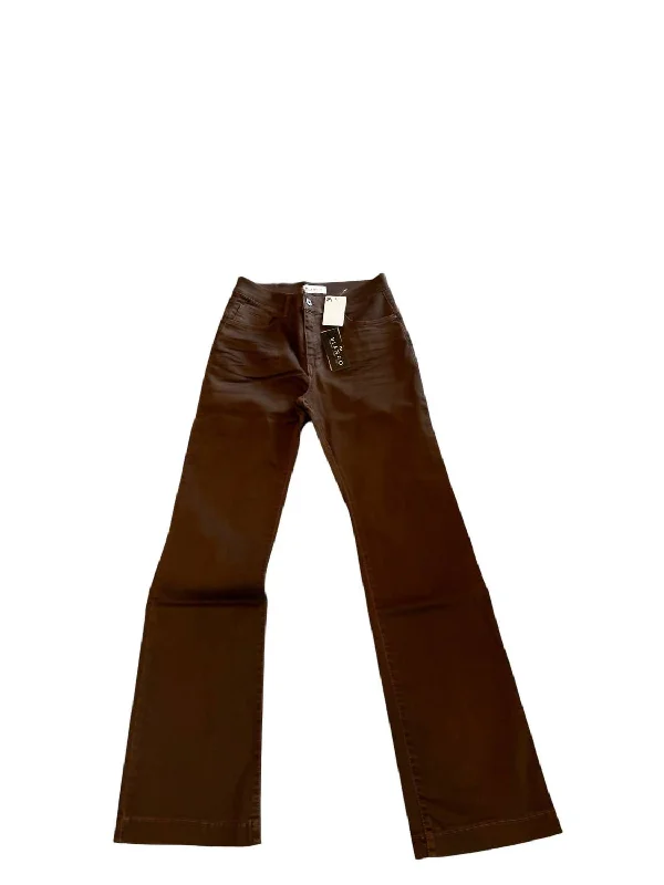 Vibrant Styles Distressed Jeans In Brown