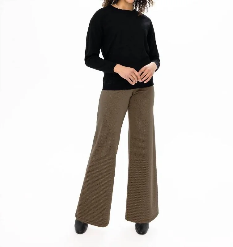 Your Timeless Wardrobe Awaits Knit Geo Pants In Butterscotch Combo