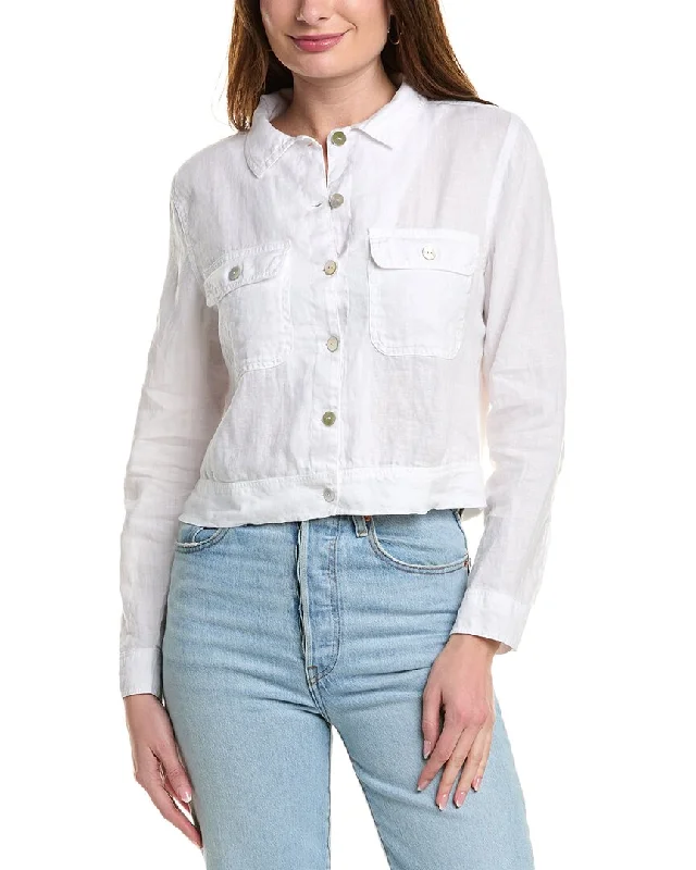 Designer Wear On Sale Bella Dahl Linen Utility Crop Jacket