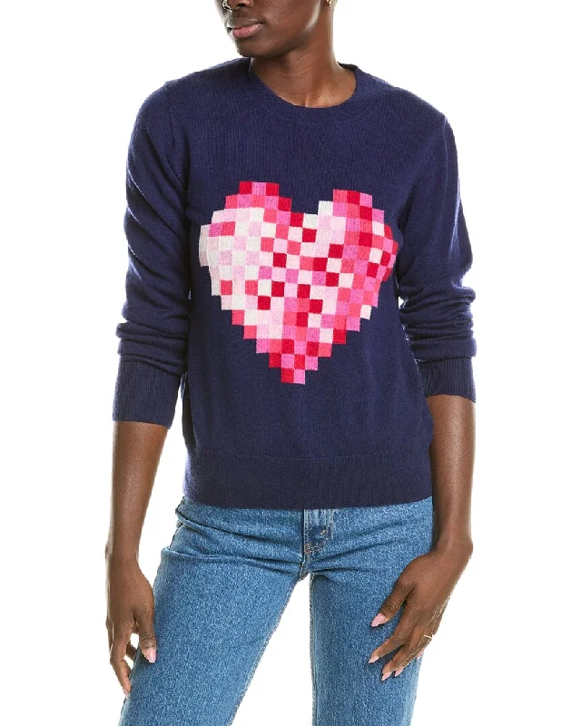 Unleash Your Trendy Side Brodie Cashmere Wool & Cashmere-Blend Pixel Heart Jumper