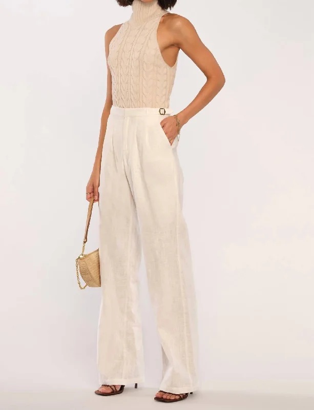 Chic Styles Lucca Pants In Eggshell