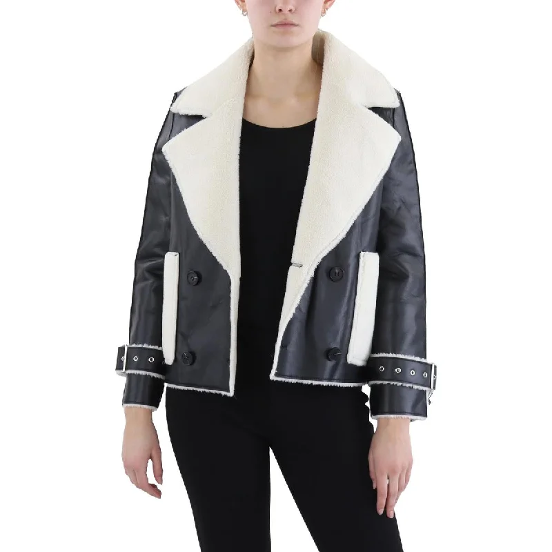 Weekend Special Womens Leather Sherpa Glacier Shield Coat