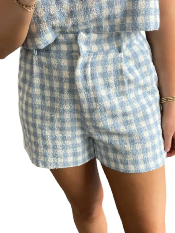 Trend Driven Wardrobe Gingham Shorts In Blue/white