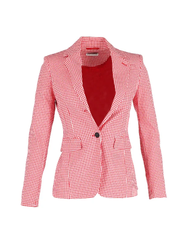 Trend Alert Altuzarra Gingham Blazer in Red Cotton