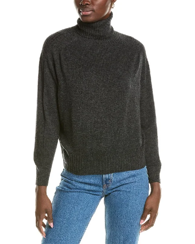 Season Appropriate Women's Collection Brodie Cashmere Wool & Cashmere-Blend Overarm Rib Roll Neck Jumper