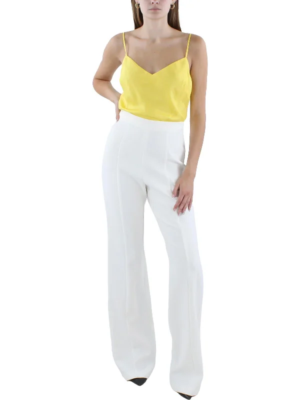 Bid Farewell To The Old Season Womens Silk Wide Leg Jumpsuit